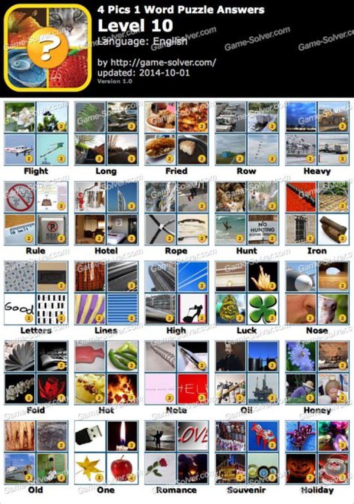 4 Pics 1 Word Puzzle Level 9 • Game Solver