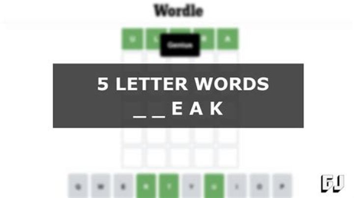 5 Letter Words Ending With EAK