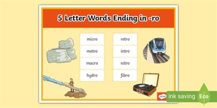 5 Letter Words Ending With RO