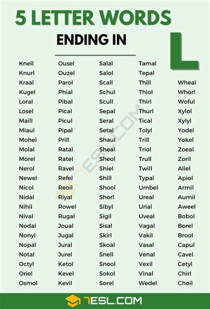 5 letter words starting with L and ending in E