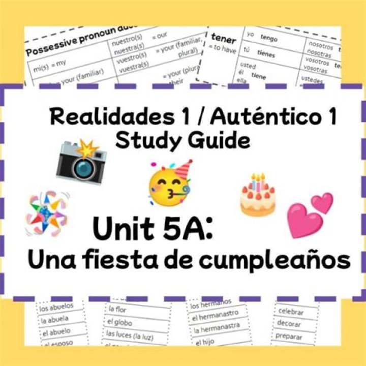5A Realidades 1 La family y fiestas Quiz