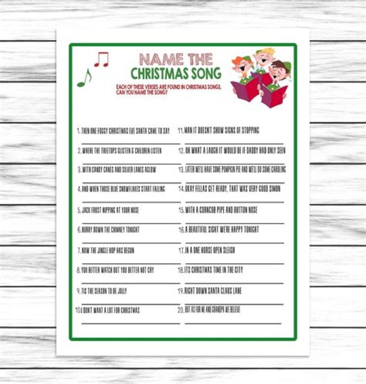 A common word in a Christmas song Top 7 : Answers