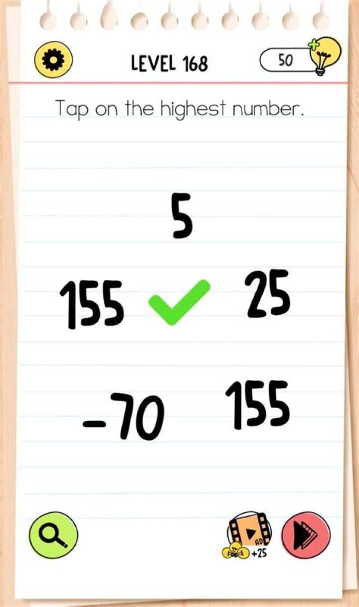 Brain Test 4 Level 168 Answers