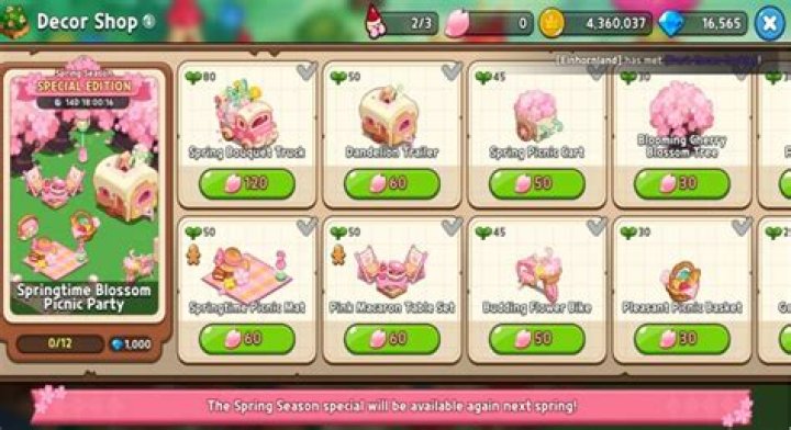 Cookie Run: Kingdom Springtime with Cherry Blossoms decor event guide