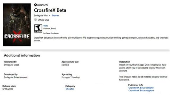 CrossfireX Beta Set for June 25 on Xbox One, Leaked via Microsoft Store