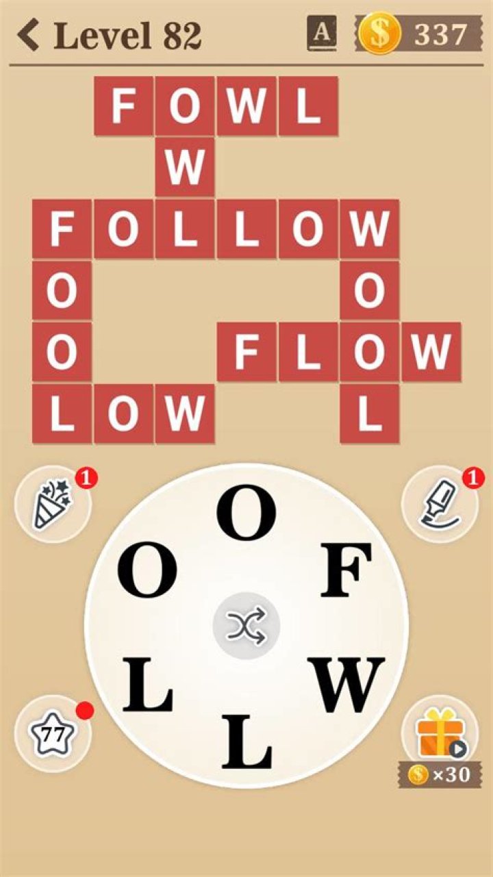 Crossword Jam Level 82 Answers