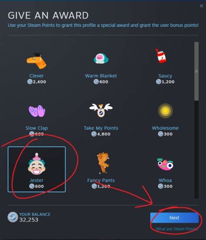 Do Steam awards give XP?