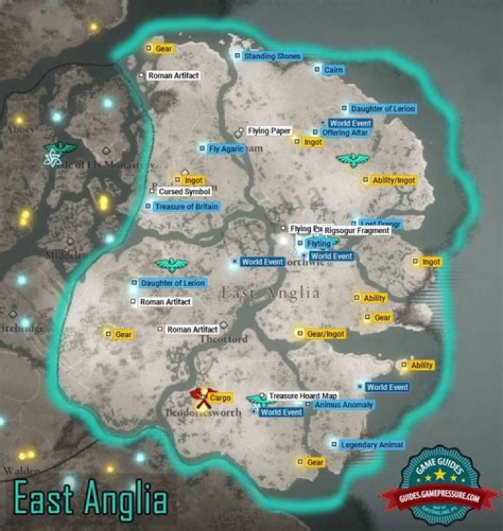 East Anglia Hoard Map Guide