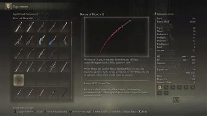 Elden Ring Rivers Of Blood Katana Build Guide
