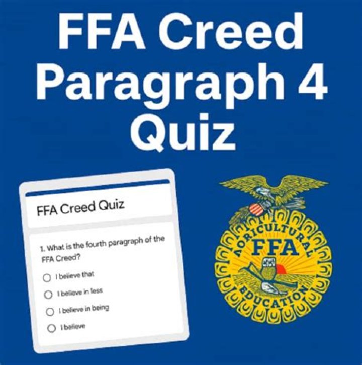 FFA Creed Paragraph 4 Quiz