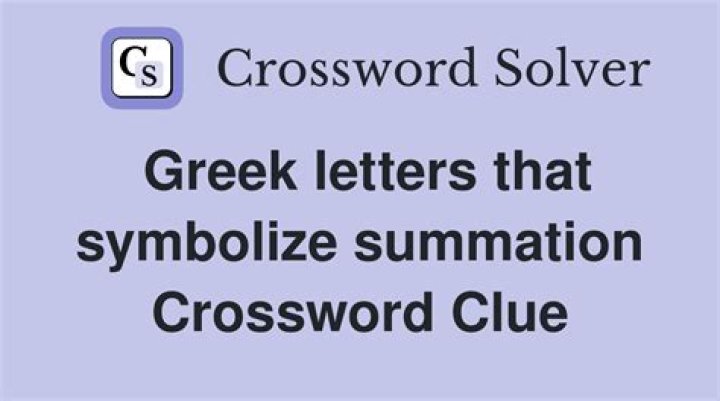 Greek letter that symbolizes summation crossword clue answer