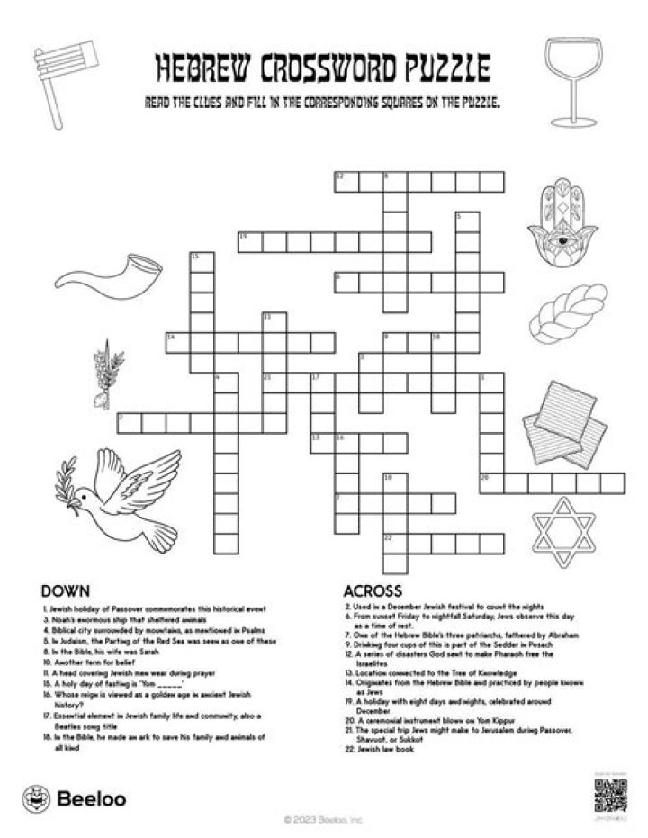 Hebrew for head Crossword Clue