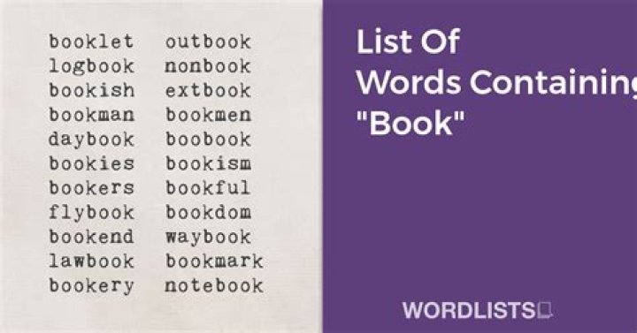List of Words Containing 'book'