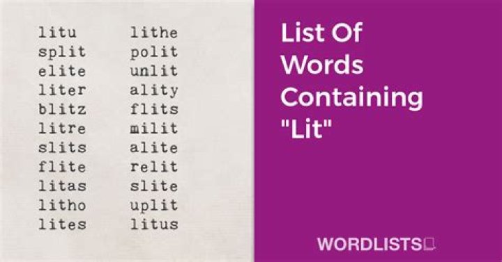 List of Words Containing 'lit'