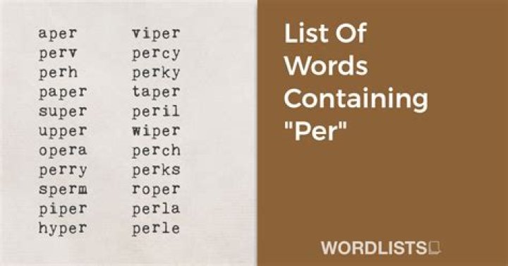 List of Words Containing 'per'