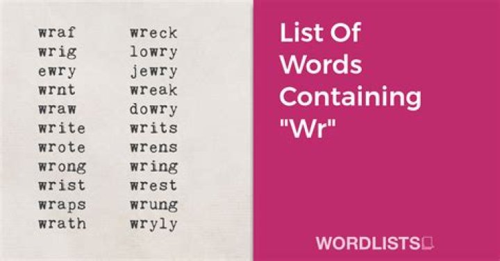 List of Words Containing 'wr'