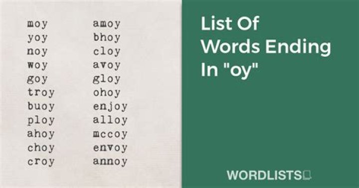 List of Words Ending With 'oy'