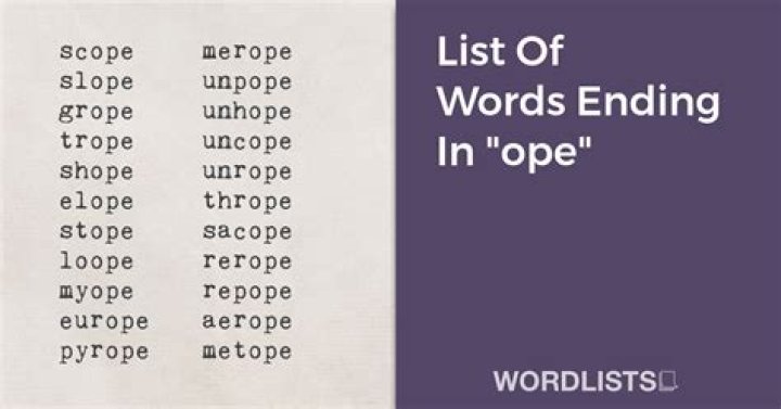 List of Words Starting With 'ope'