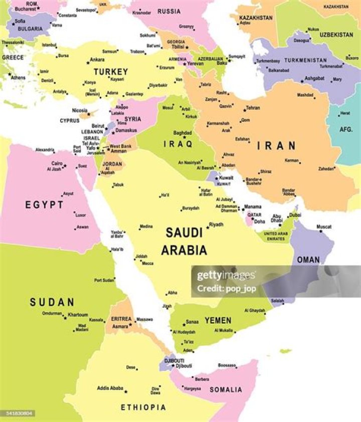 Middle East Capitals Map Quiz