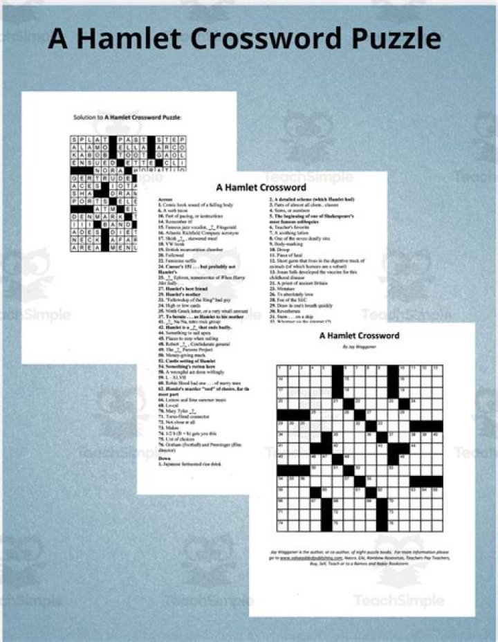 Othello and Hamlet crossword clue answer