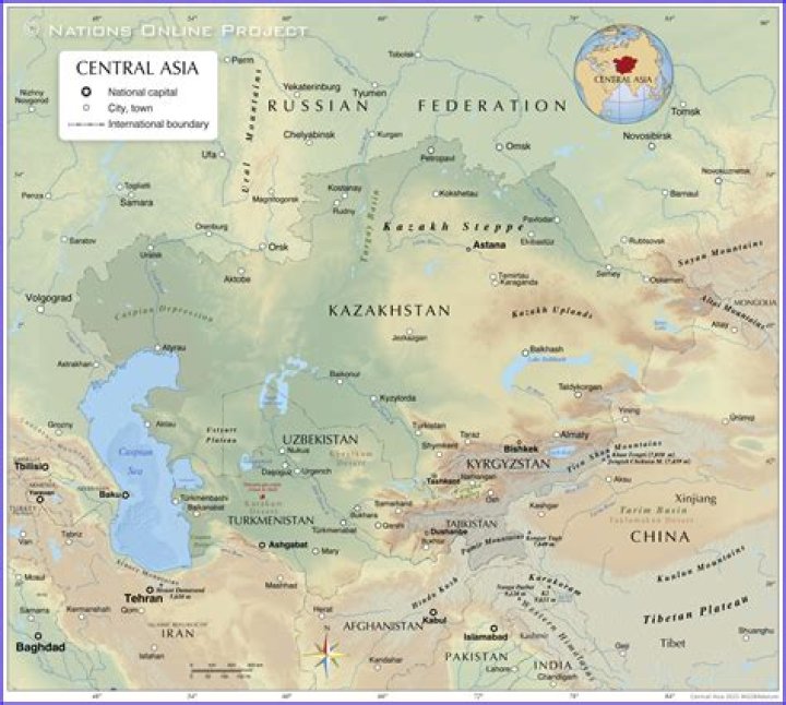 Russia and Central Asia Physical Map Quiz