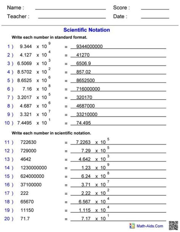Scientific Notation Quiz