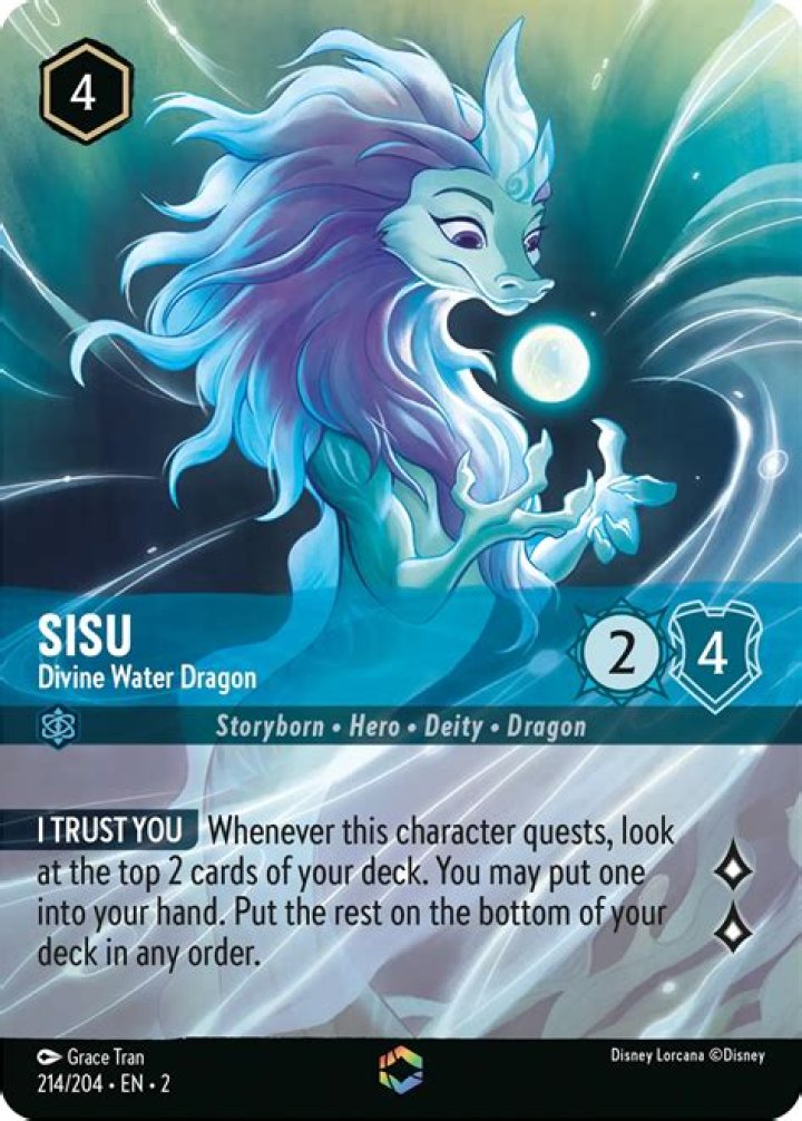 Sisu - Divine Water Dragon (Enchanted) | Rise of the Floodborn (Inkwash Foil)