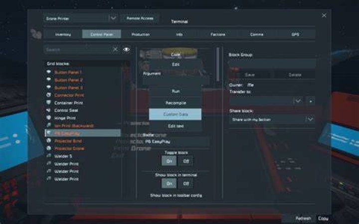 Space Engineers – Projector Alignment Menu
