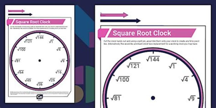 Square Root Clock — Printable Worksheet