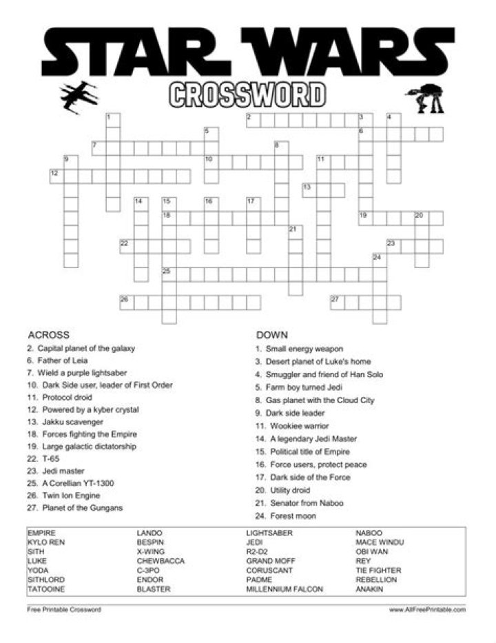 Star Wars installment crossword clue answer