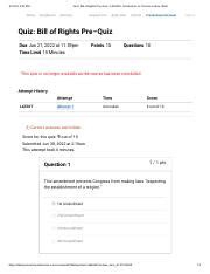 The Bill of Rights Quiz