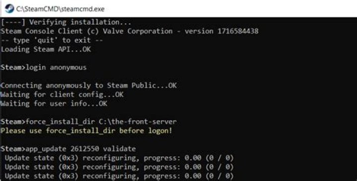 The Front – Server Advanced Settings Console Commands