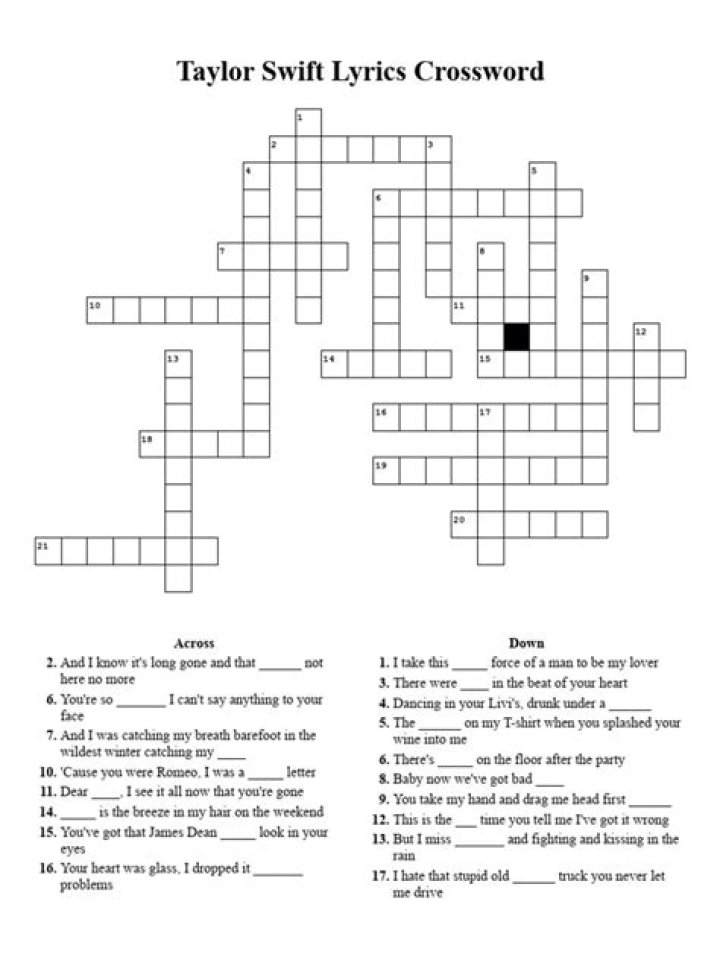 Under the Sea lyrics crossword clue answer