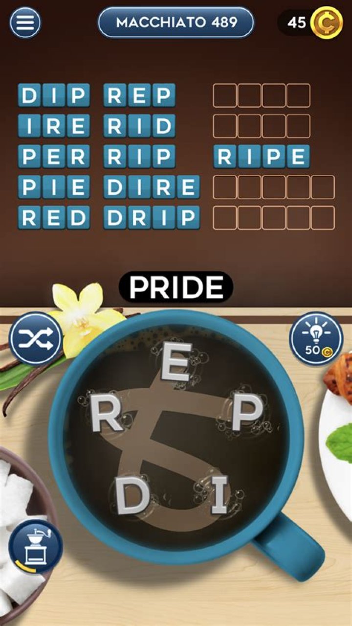 Word Mocha Cappucino 190 Answers • Game Solver
