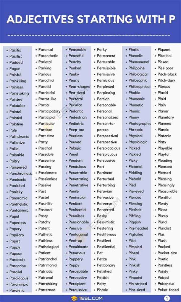 Word Search Pro 707 adjectives starting with p Answers • Game Solver